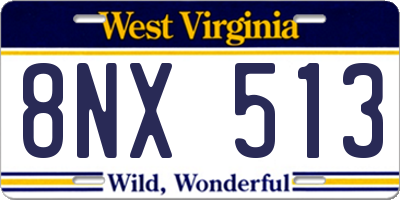 WV license plate 8NX513