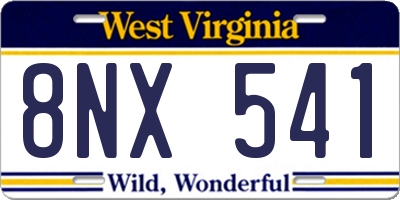WV license plate 8NX541