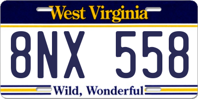 WV license plate 8NX558