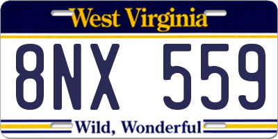 WV license plate 8NX559