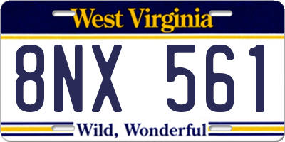 WV license plate 8NX561