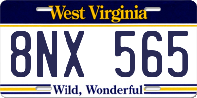 WV license plate 8NX565