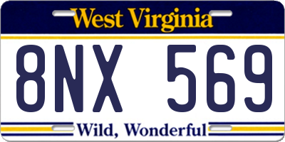 WV license plate 8NX569