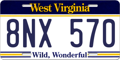 WV license plate 8NX570
