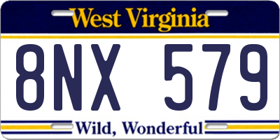 WV license plate 8NX579