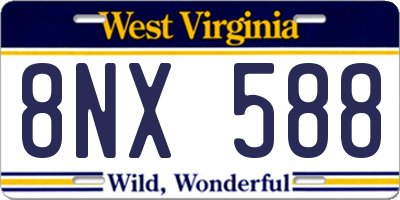 WV license plate 8NX588