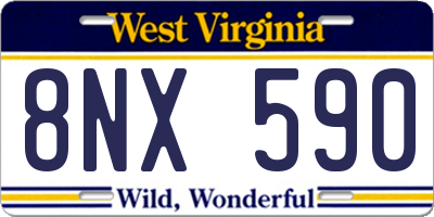 WV license plate 8NX590