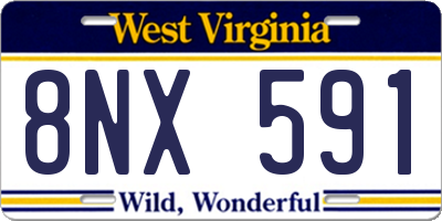 WV license plate 8NX591