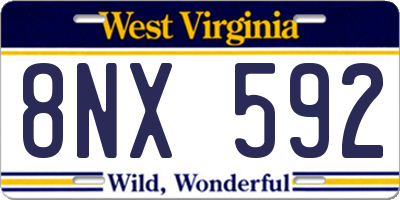 WV license plate 8NX592