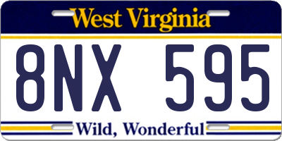 WV license plate 8NX595