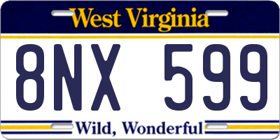 WV license plate 8NX599