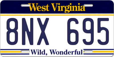 WV license plate 8NX695