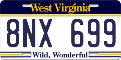 WV license plate 8NX699