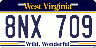 WV license plate 8NX709
