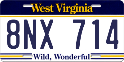 WV license plate 8NX714