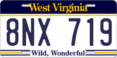 WV license plate 8NX719