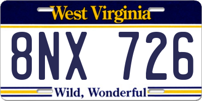WV license plate 8NX726