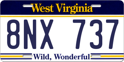WV license plate 8NX737