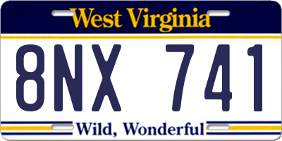 WV license plate 8NX741