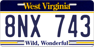 WV license plate 8NX743