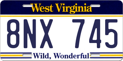 WV license plate 8NX745