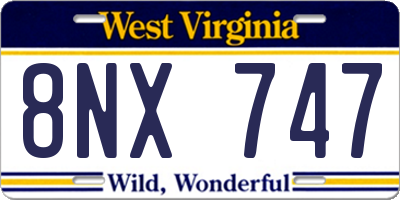 WV license plate 8NX747