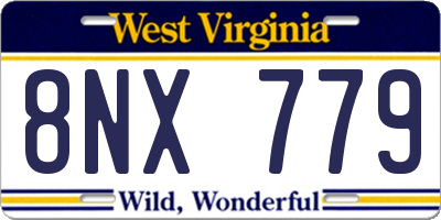 WV license plate 8NX779