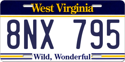 WV license plate 8NX795