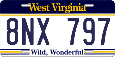 WV license plate 8NX797