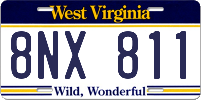 WV license plate 8NX811