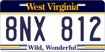 WV license plate 8NX812