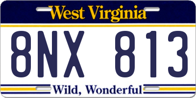WV license plate 8NX813