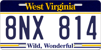 WV license plate 8NX814