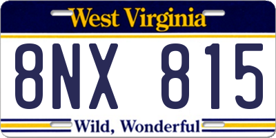 WV license plate 8NX815