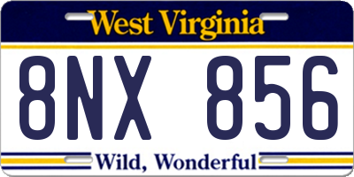 WV license plate 8NX856
