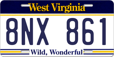 WV license plate 8NX861
