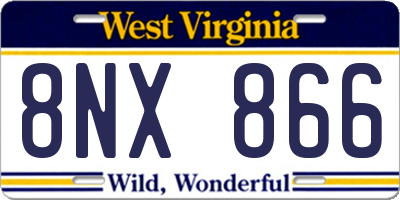 WV license plate 8NX866