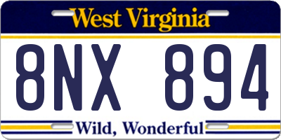 WV license plate 8NX894