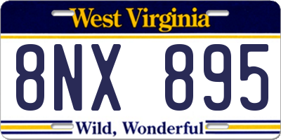WV license plate 8NX895