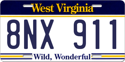 WV license plate 8NX911