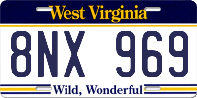 WV license plate 8NX969