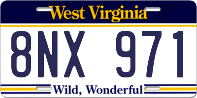 WV license plate 8NX971