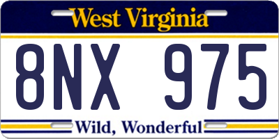 WV license plate 8NX975