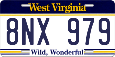 WV license plate 8NX979