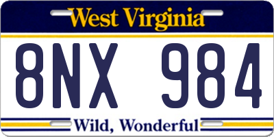 WV license plate 8NX984
