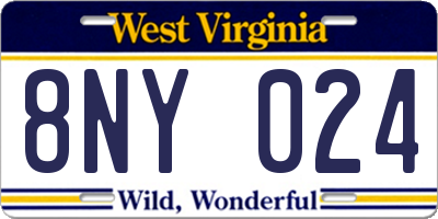WV license plate 8NY024