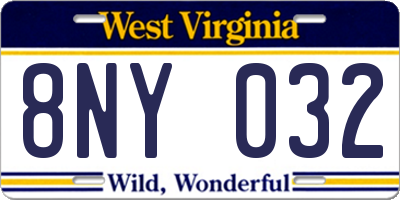 WV license plate 8NY032