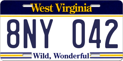 WV license plate 8NY042