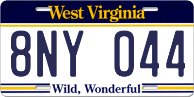 WV license plate 8NY044