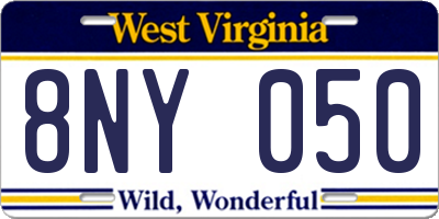 WV license plate 8NY050